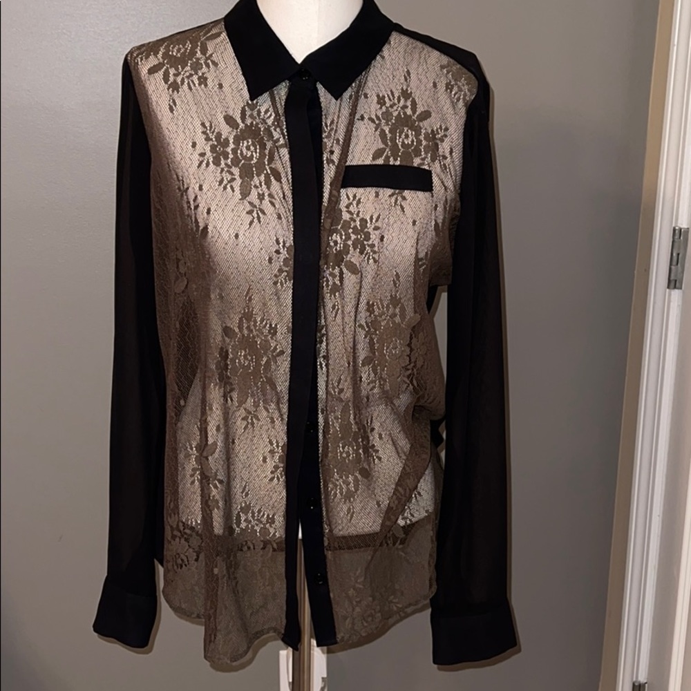 Lace Button Down - image 1